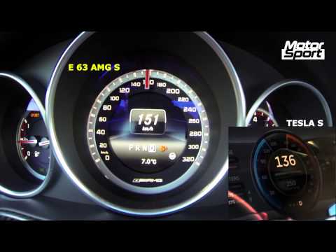 0-200 km/h : Tesla Model S vs Mercedes E 63 AMG S (Motorsport)
