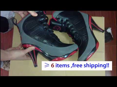 wholesale cheap air jordan High heeled shoes gray black