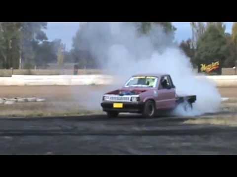 4  TEASER Ford Courier Ute At Burnout Mafia Nats Tamworth City Speedway 10 5 2014