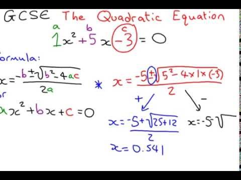 GCSE Maths the quadratic formula A*
