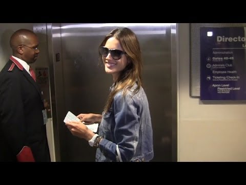 Alessandra Ambrosio Goes Casual, Catches Flight To NYC