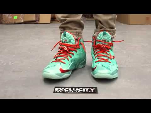 Cheap Wholesale 2014 Nike Lebron XI  Christmas   On Feet Video