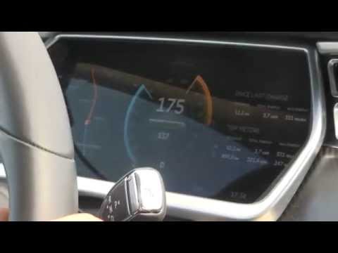 Driving Tesla Model S P85 on German autobahn