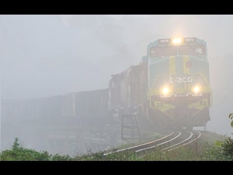 Trem ALL Segunda viagem DASH-9 9579 BRADO com neblina forte em Araucária – PR