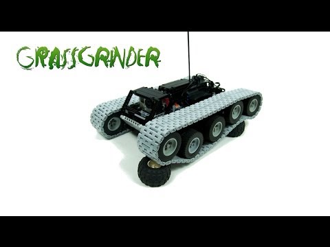 Lego Technic Motorized Grassgrinder Vehicle With Custom Tracks