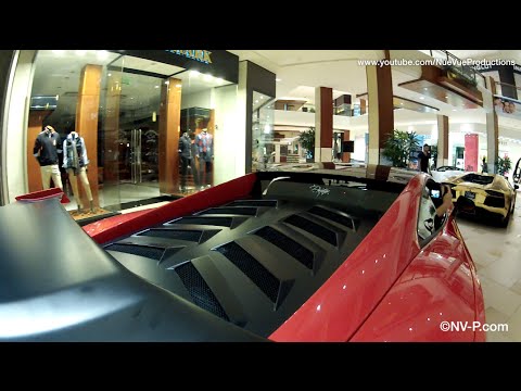 5 Lamborghini’s Driving in the Mall