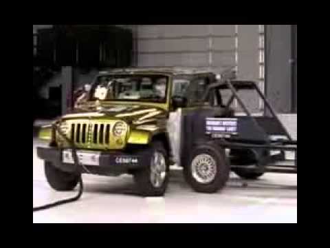 2008 Jeep Wrangler 4-door moderate overlap IIHS crash test