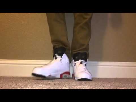 Cheap Wholesale 2014  Nike Air Jordan Retro 6 White Inferred 2012 On Feet