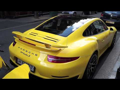 Bright yellow Porsche 911 turboS