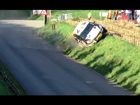 Rallye Condroz 2014 Crash Peugeot 208 R2 lucky drivers and visitors