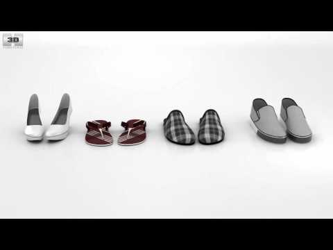 Footwear Summer Set by 3D model store Humster3D.com