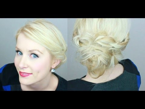 Messy Bun with Braided Wrap Updo & OOTD Dress & Tights