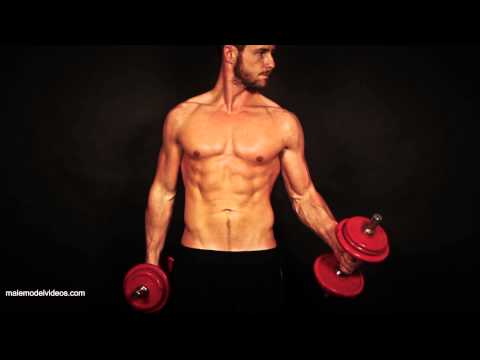 Male Model Fitness Dumbbells Training Slow Motion