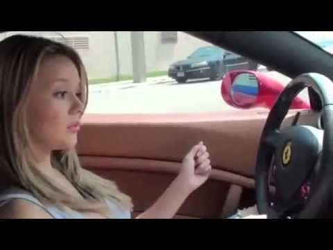 girl Driving a Ferrari