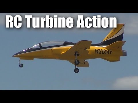 Turbine powered RC plane action