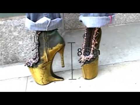 Real ladies try on the bizarre heels from Fall 2009