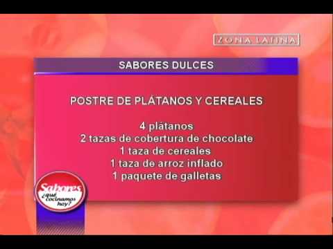 Ingredientes del Postre de Plátanos y cereales: Sabores ¿Qué cocinamos hoy? // Zona Latina