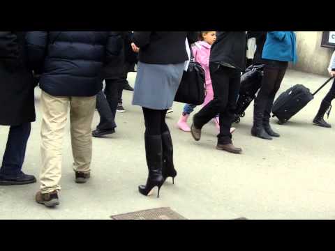 90 russian girl | High heels leather boots | Paris Fashion Week PFW | 2013